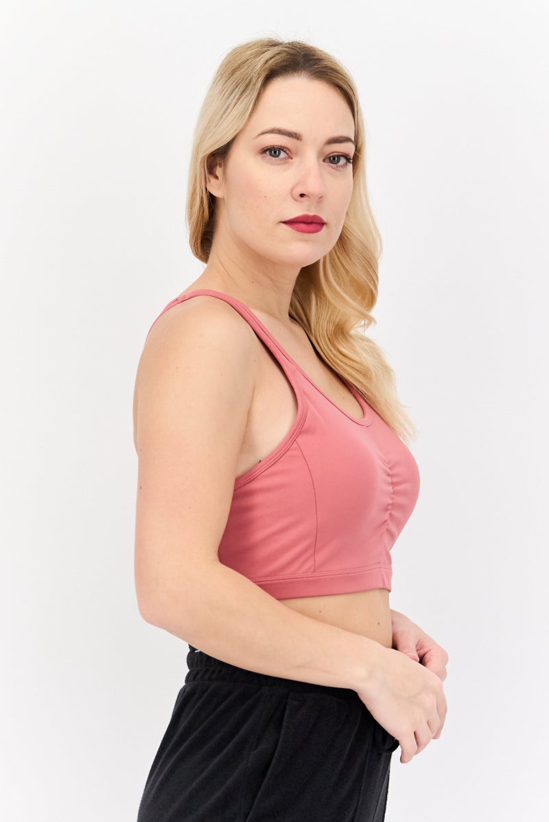 Adidas Women Sportswear Fit Lightly Padded Sports Bra, Mauve - Image 2